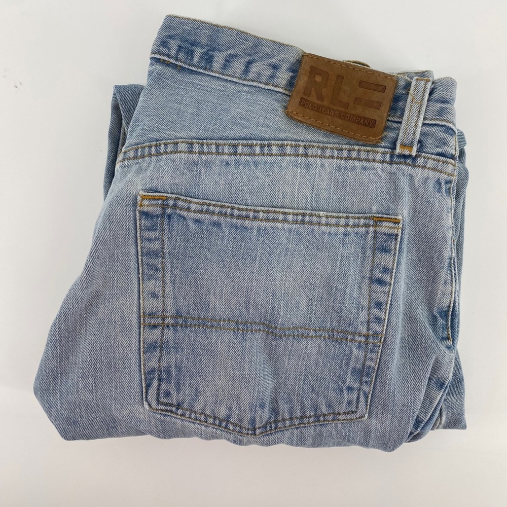 Polo Jeans Company Mens 36 x 30 Light Wash Denim Jeans Saturday Style